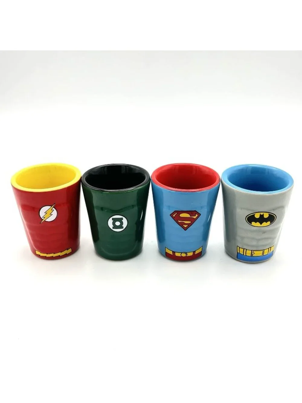 DC Comics Shot Glasses Set of 4 Superman Batman Flash Green Lantern Superheroes